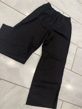 Reformation Black Elastic-Waist Relaxed Chinos